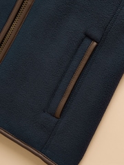 Joules Kids' Heritage Navy Blue Fleece Gilet - Image 4 of 6