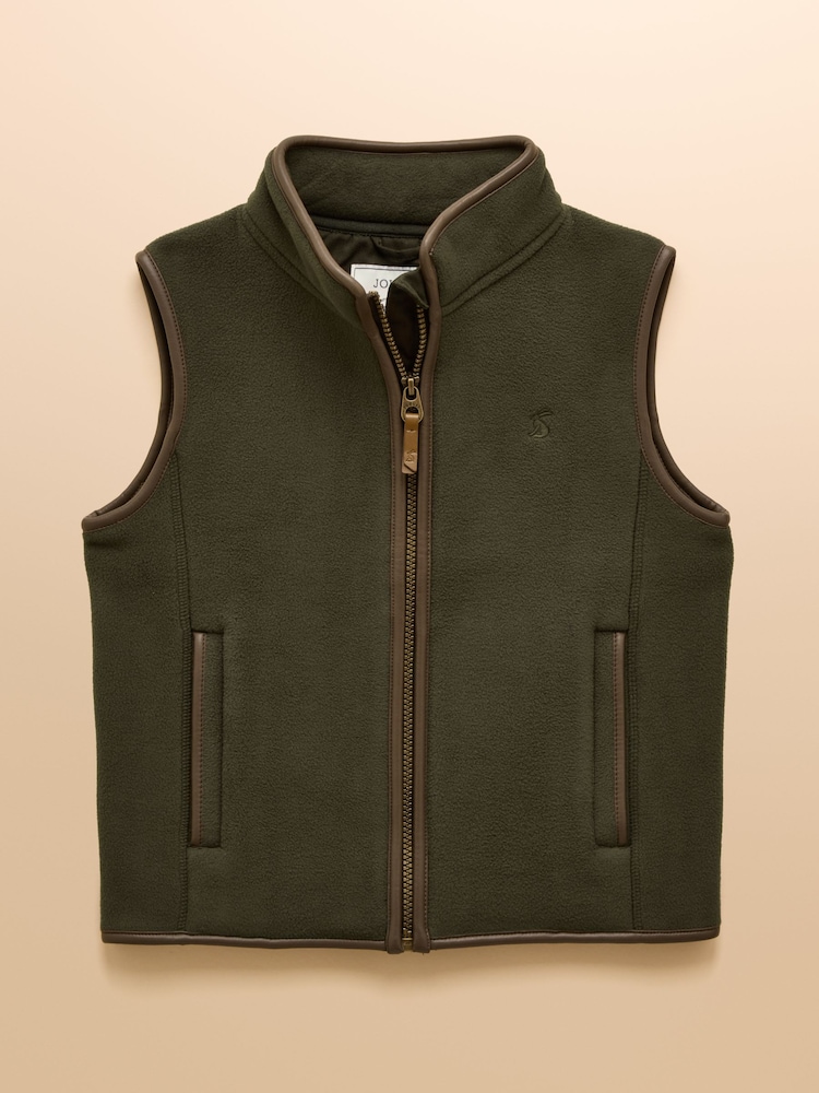 Joules Kids' Heritage Dark Green Fleece Gilet - Image 1 of 6