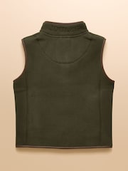 Joules Kids' Heritage Dark Green Fleece Gilet - Image 2 of 6