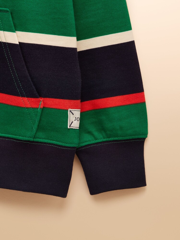 Joules Alfie Multi Stripe Quarter Zip Sweatshirt - Image 4 of 4
