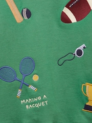 Joules Boys' Artwork Sweat Green Applique Sweatshirt - Image 6 of 7