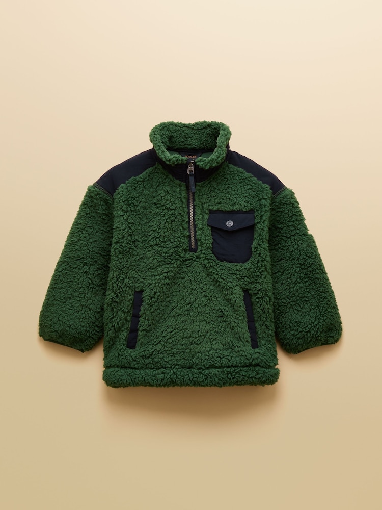 Joules Boys' Billy Green Quarter Zip Fleece - Image 1 of 5 Joules Boys' Billy Green Quarter Zip Fleece - Image 1 of 5