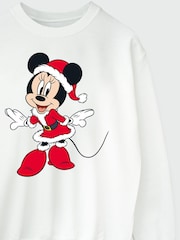 Brands In White Disney Minnie Mouse Christmas Women White Sweatshirt - Image 4 of 4