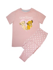 Brands In Pink 100% Cotton Disney Lion King Heart Girls Hearts Pyjamas - Image 3 of 4
