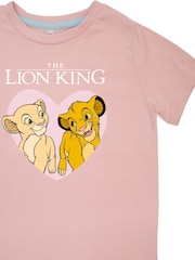 Brands In Pink 100% Cotton Disney Lion King Heart Girls Hearts Pyjamas - Image 4 of 4