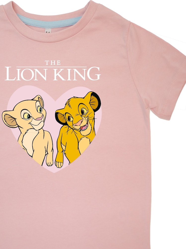 Brands In Pink 100% Cotton Disney Lion King Heart Girls Hearts Pyjamas - Image 4 of 4