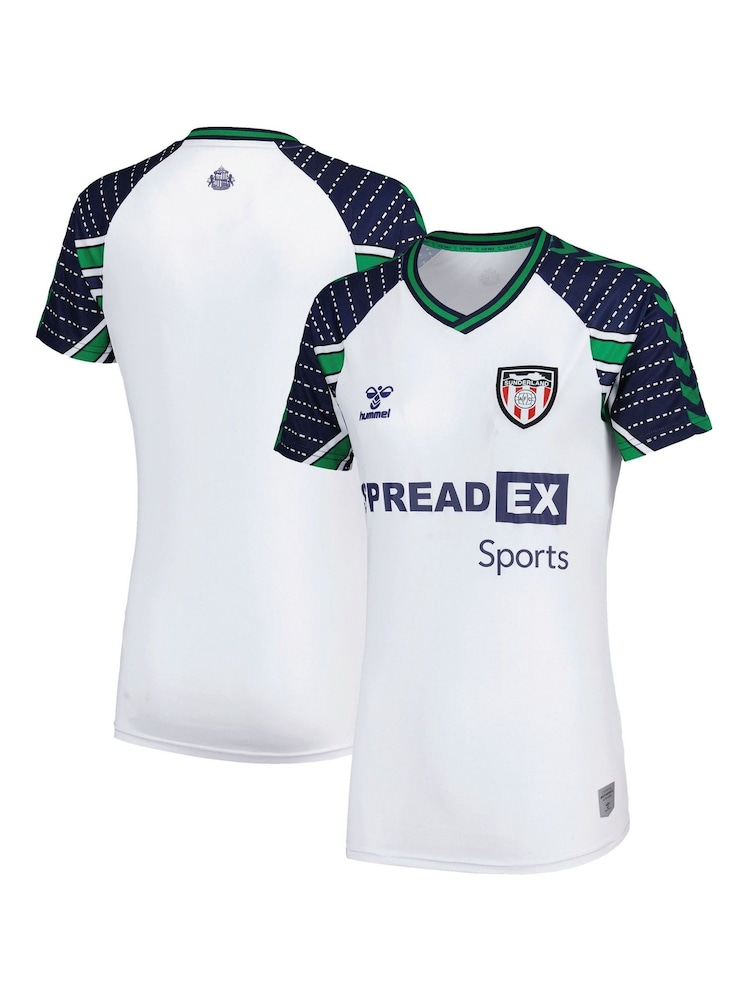 Hummel White Womens Sunderland Away Shirt 2024-25 - Image 1 of 3 Hummel White Womens Sunderland Away Shirt 2024-25 - Image 1 of 3