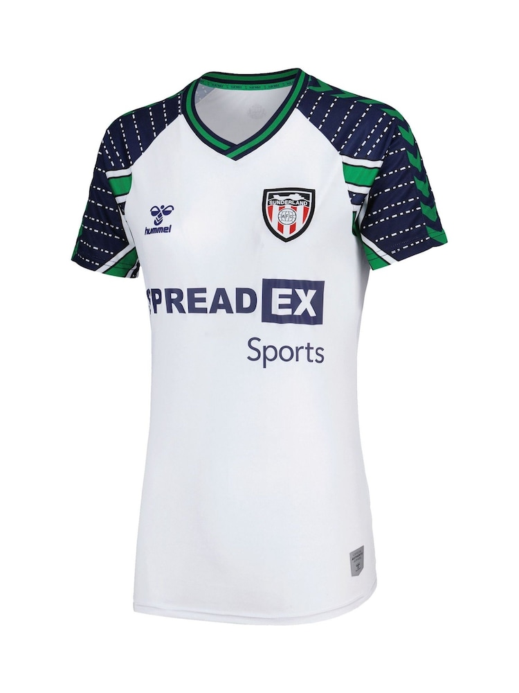 Hummel White Womens Sunderland Away Shirt 2024-25 - Image 2 of 3 Hummel White Womens Sunderland Away Shirt 2024-25 - Image 2 of 3