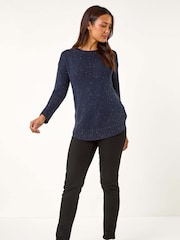Roman Blue Hooded Knit Longline Cardigan - Image 2 of 5