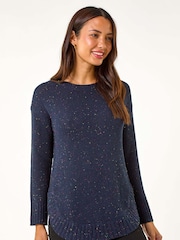 Roman Blue Hooded Knit Longline Cardigan - Image 4 of 5