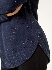 Roman Blue Hooded Knit Longline Cardigan - Image 5 of 5