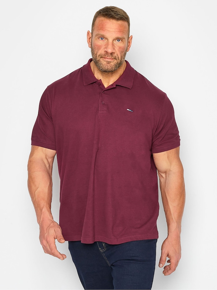 BadRhino Big & Tall Red 100% Cotton Polo Shirt - Image 1 of 3