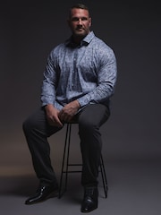BadRhino Big & Tall Navy Blue Formal Shirt - Image 1 of 6