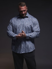 BadRhino Big & Tall Navy Blue Formal Shirt - Image 3 of 6