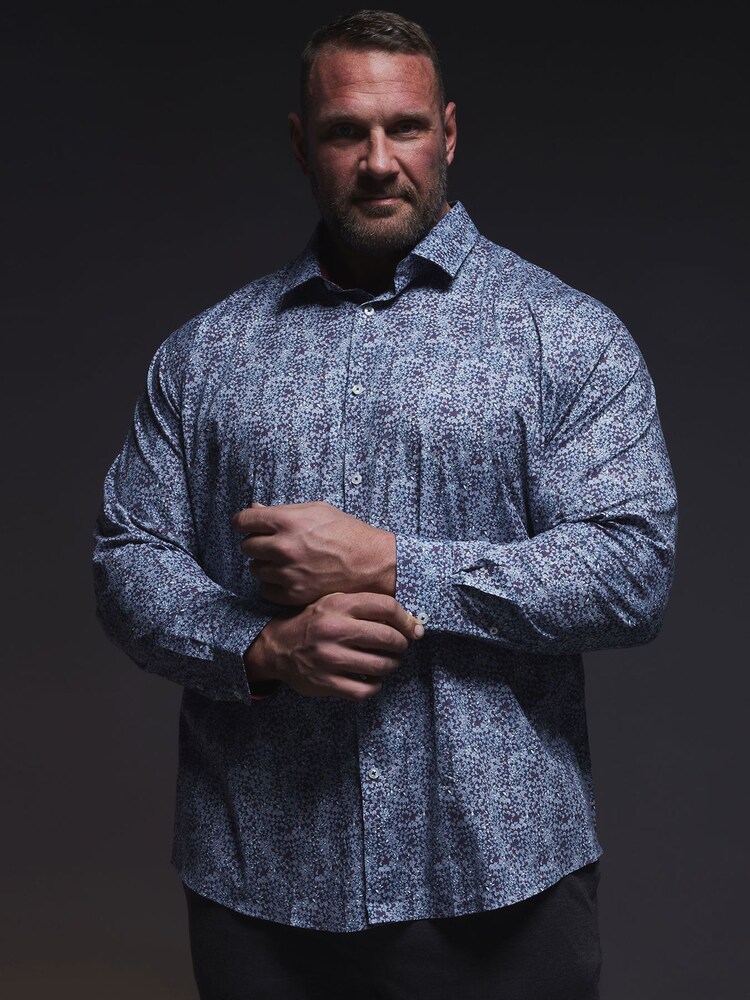 BadRhino Big & Tall Navy Blue Formal Shirt - Image 4 of 6
