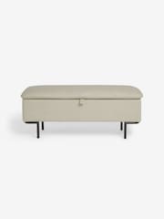MADE.COM Natural Oat Textured Weave Harlow Storage Ottoman Bench - Image 1 of 2