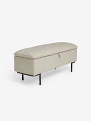 MADE.COM Natural Oat Textured Weave Harlow Storage Ottoman Bench - Image 2 of 2
