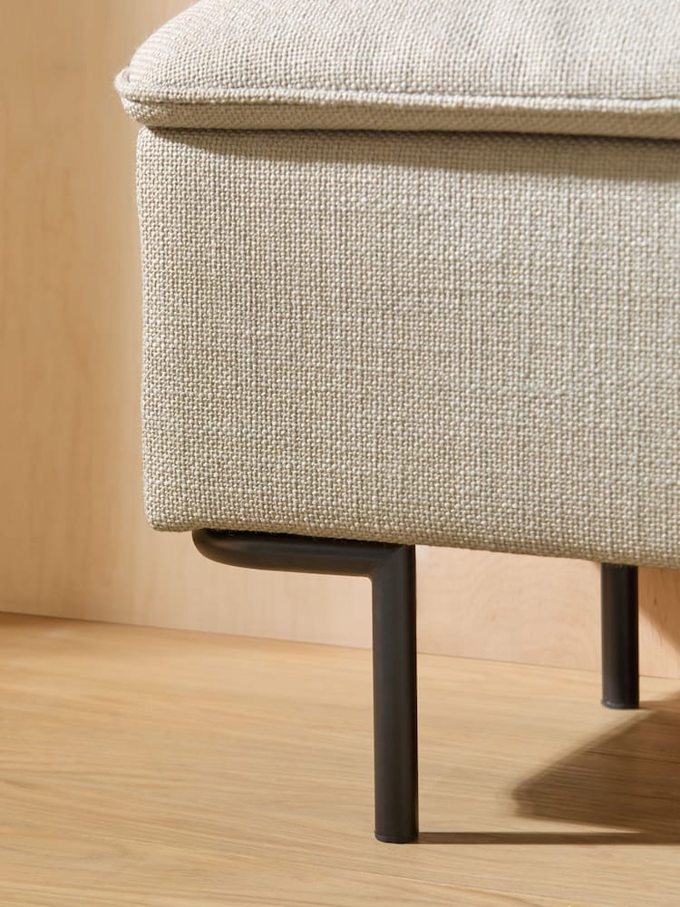 MADE.COM Natural Oat Textured Weave Harlow Storage Ottoman Bench - Image 2 of 6 MADE.COM Natural Oat Textured Weave Harlow Storage Ottoman Bench - Image 2 of 6