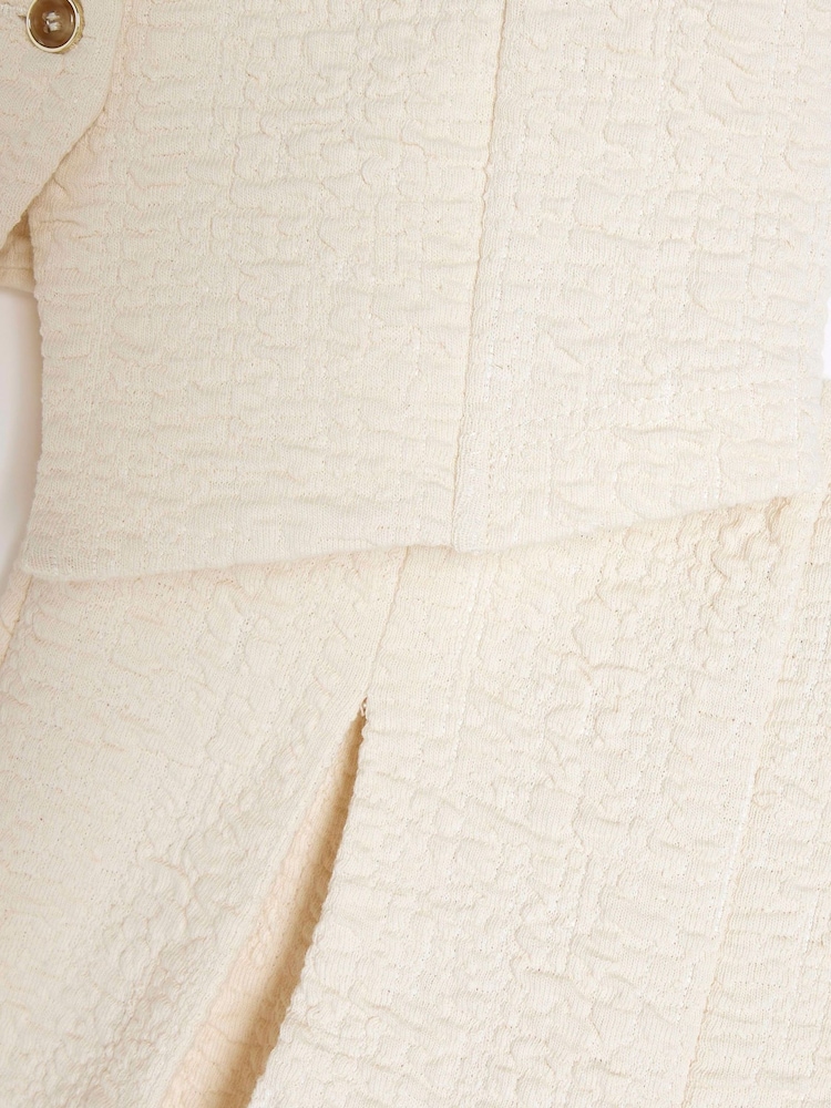 River Island Girls Cream Textured 100% Cotton Waistcoat Set - Bild 5 von 5