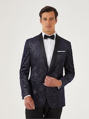 Skopes Blue Tailored Fit Tiesto Velvet Dinner Jacket - Image 2 of 6