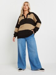 Yours Curve Natural Rugby Collar Jumper - Image 2 of 5