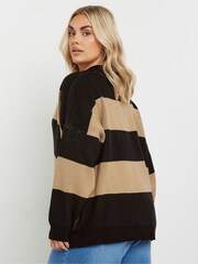 Yours Curve Natural Rugby Collar Jumper - Image 3 of 5