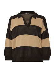 Yours Curve Natural Rugby Collar Jumper - Image 5 of 5