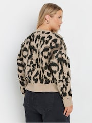 Yours Curve Brown Limited Leopard Satin Bow Cardigan - Image 3 of 5
