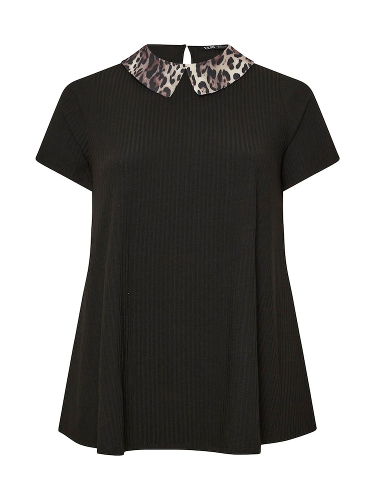 Top con vuelo, cuello y estampado de leopardo de Yours Curve - Imagen 5 de 5 Top con vuelo, cuello y estampado de leopardo de Yours Curve - Imagen 5 de 5
