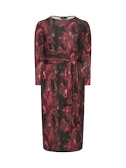 Yours Curve Black Limited Snake Tie Front Dress - Image 5 of 5