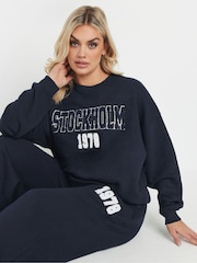 Yours Curve Blue Stockholm Sweatshirt - Image 3 of 6