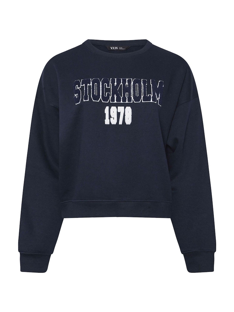 Yours Curve Blue Stockholm Sweatshirt - Image 6 of 6
