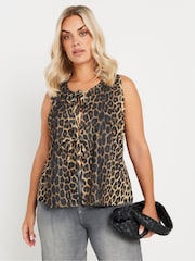 Yours Curve Brown LIMITED COLLECTION Curve Leopard Print Bow Tie Waistcoat - Image 1 of 5