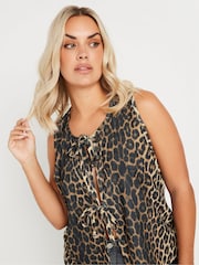 Yours Curve Brown LIMITED COLLECTION Curve Leopard Print Bow Tie Waistcoat - Image 3 of 5