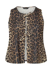 Yours Curve Brown LIMITED COLLECTION Curve Leopard Print Bow Tie Waistcoat - Image 5 of 5