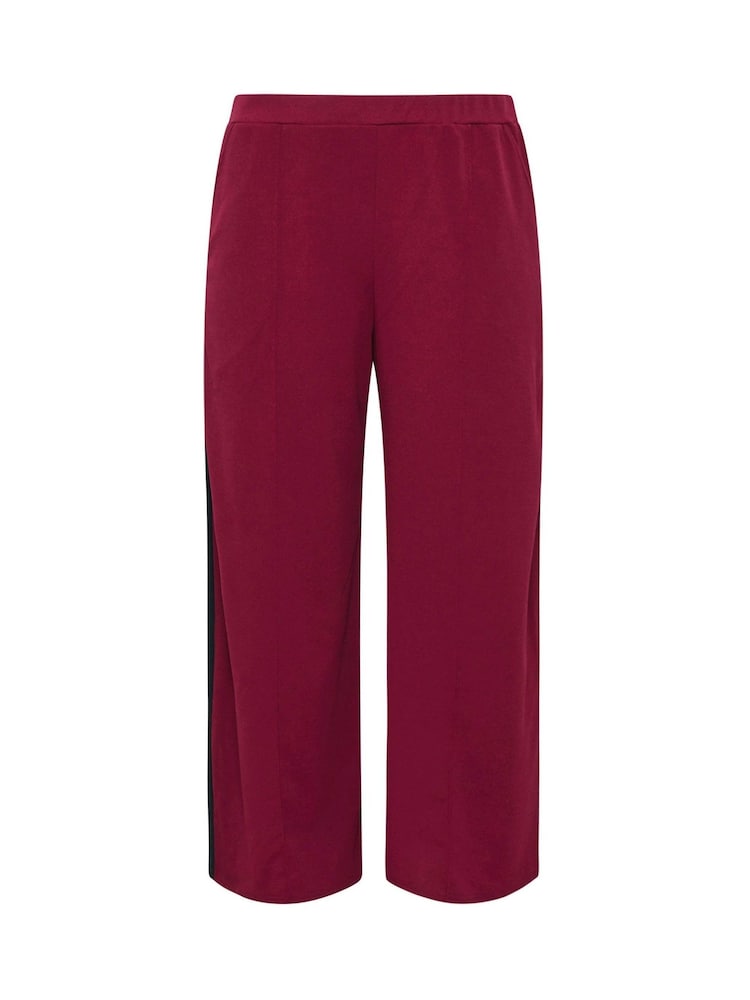 Yours Curve Red Side Stripe Wide Leg Trousers - Image 5 of 5