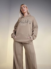 Yours Curve Brown Malibu Hoodie - Image 1 of 5