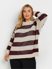 Yours Curve Red Stripe Jumper - Image 1 of 5