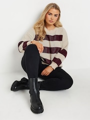 Yours Curve Red Stripe Jumper - Image 2 of 5