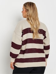 Yours Curve Red Stripe Jumper - Image 4 of 5