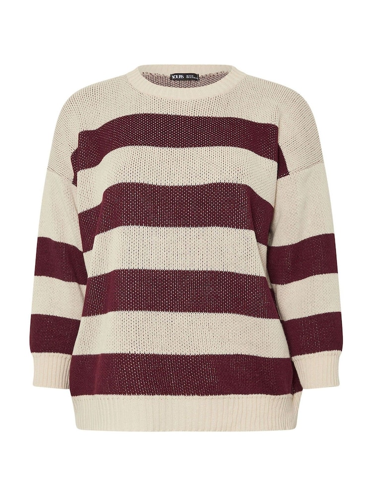 Yours Curve Red Stripe Jumper - Image 5 of 5