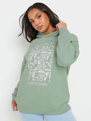 Yours Curve Green Tropical Hoodie - Image 1 of 5