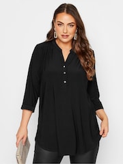 Yours Curve Black London Half Placket Blouses - Image 1 of 1