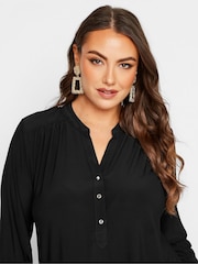 Yours Curve Black London Half Placket Blouses - Image 4 of 4