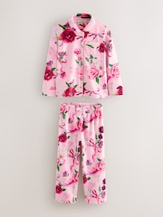 Pink - Baker by Ted Baker Floral Fleece Pyjamas Set 2 Piece - Bild 1 von 9