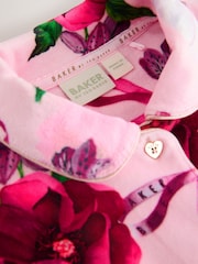 Pink - Baker by Ted Baker Floral Fleece Pyjamas Set 2 Piece - Bild 4 von 9