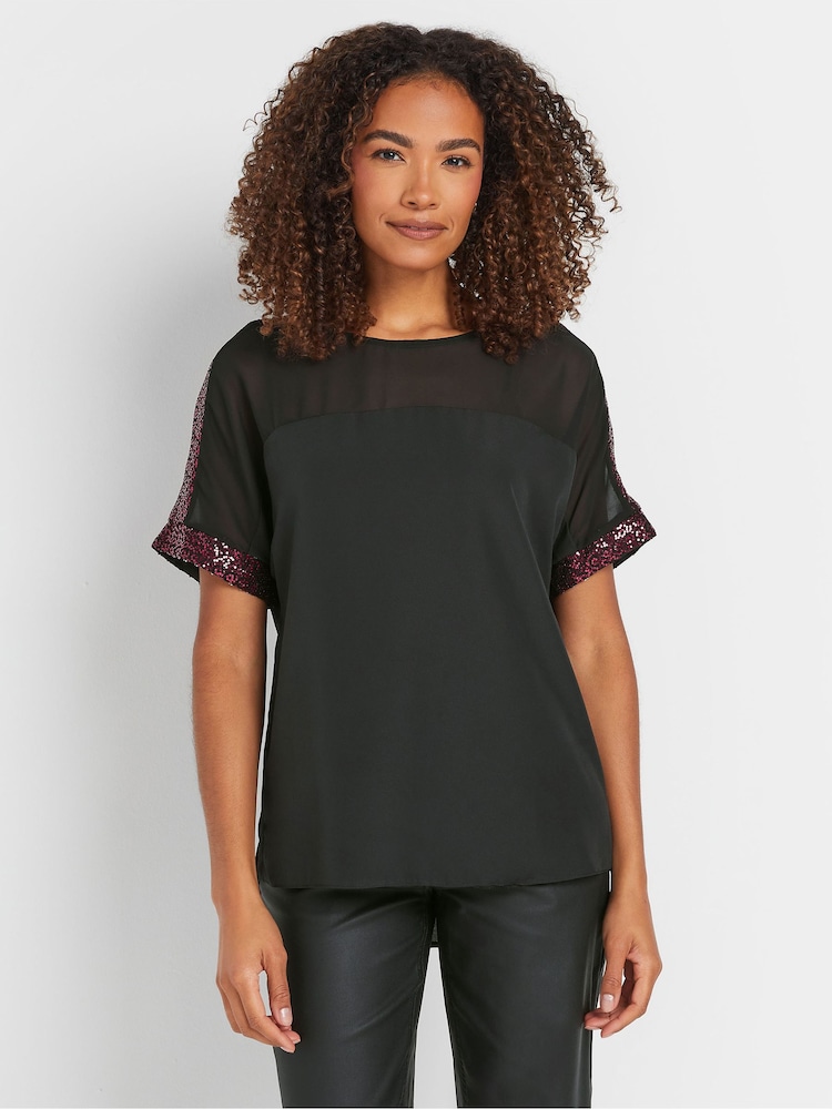 M&Co Sequin Shoulder Blouse - Bild 1 von 5