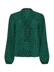 M&Co Green Notch Neck Blouse - Image 5 of 5