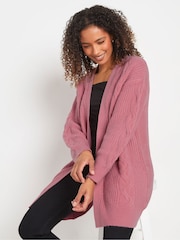 M&Co Pink Cable Cardigan - Image 1 of 5