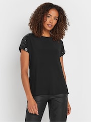 M&Co Black Sequin Shoulder Blouse - Image 1 of 5